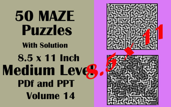 Download 50 Maze Medium Level 8.5x11 PDF PPTX V14 - Premium Resources